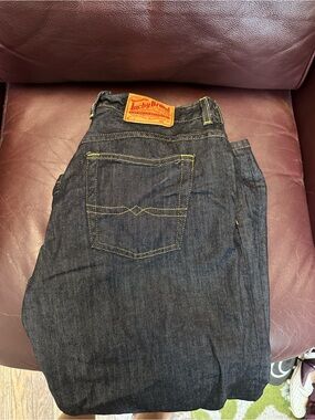 Lucky Brand Men's Indigo Straight Jeans with Yellow Stitching